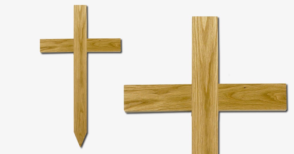 Grave Marker Light Oak Small Cross
